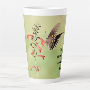 Butterfly w/ Verse about God's Strength Latte Mug