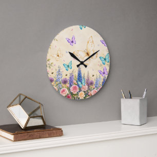 butterfly wall clock flower wall clock floral wall