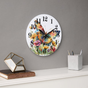 Butterfly Wall Large Clock