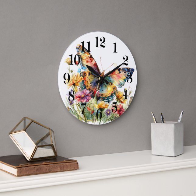 Butterfly Wall Large Clock (Office)