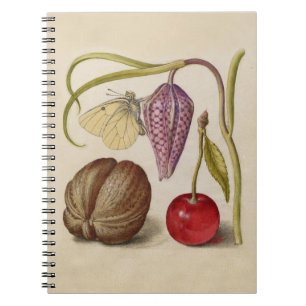 Butterfly Walnut Flower Cherry Watercolor Art Notebook