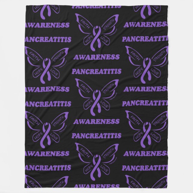 Butterfly/Warrior...Pancreatitis Fleece Blanket (Front)