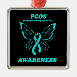 Butterfly/Warrior...PCOS Metal Ornament