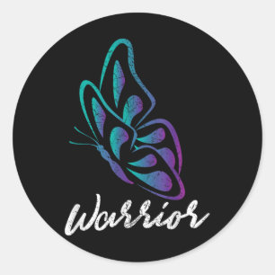 Butterfly Warrior - Suicide Prevention Awareness Classic Round Sticker