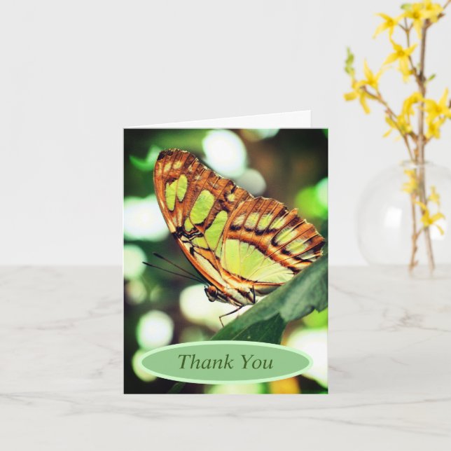 Butterfly Watching Nature Personalised Thank You Card (Yellow Flower)