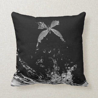Butterfly water drop throw pillow