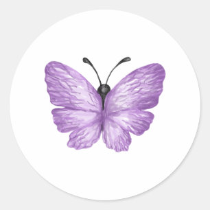 Butterfly watercolor 3 classic round sticker