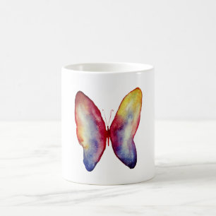 Butterfly Watercolor Art Classic White Mug