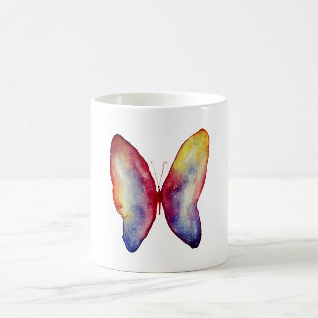 Butterfly Watercolor Art  Classic White Mug (Center)