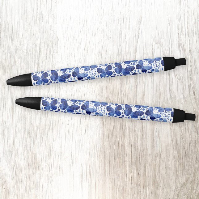 Butterfly Watercolor Blue Black Ink Pen (Creator Uploaded)