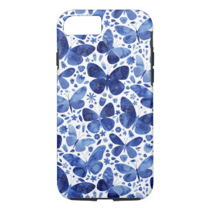 Butterfly Watercolor Blue Case-Mate iPhone Case
