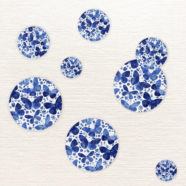 Butterfly Watercolor Blue Confetti (Indigo blue butterfly watercolor pattern modern table confetti)