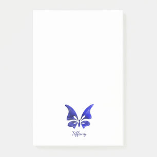 Butterfly watercolor blue deep saturated post-it notes