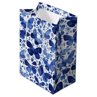 Butterfly Watercolor Blue Medium Gift Bag