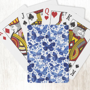 Butterfly Watercolor Blue Playing Cards