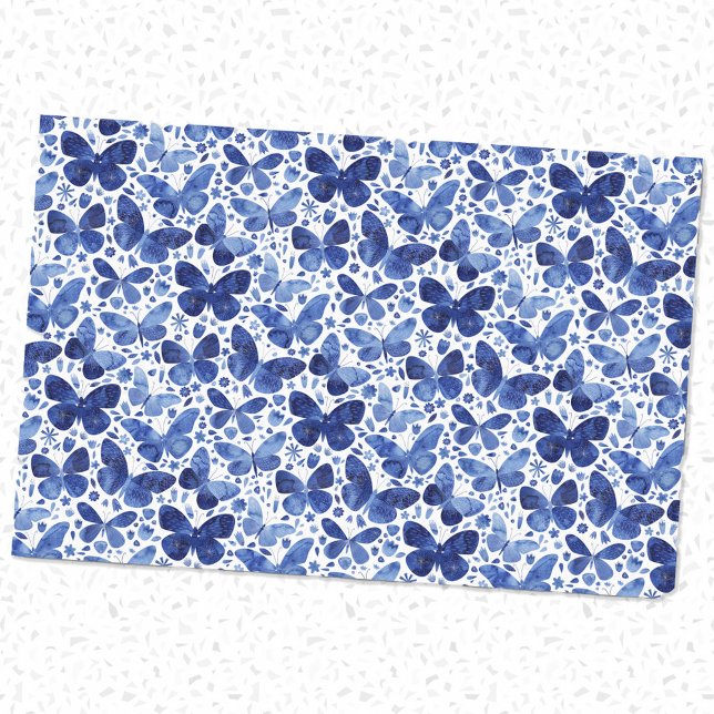 Butterfly Watercolor Blue Tissue Paper (Creator Uploaded)