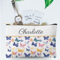 Butterfly Watercolor Colourful Pattern Custom Name