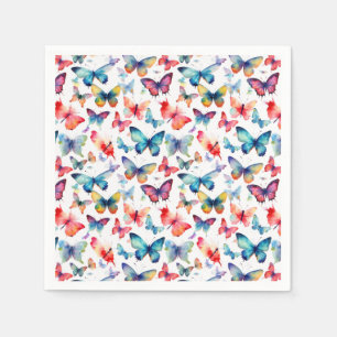 Butterfly Watercolor Colourful Summer Pattern Napkin
