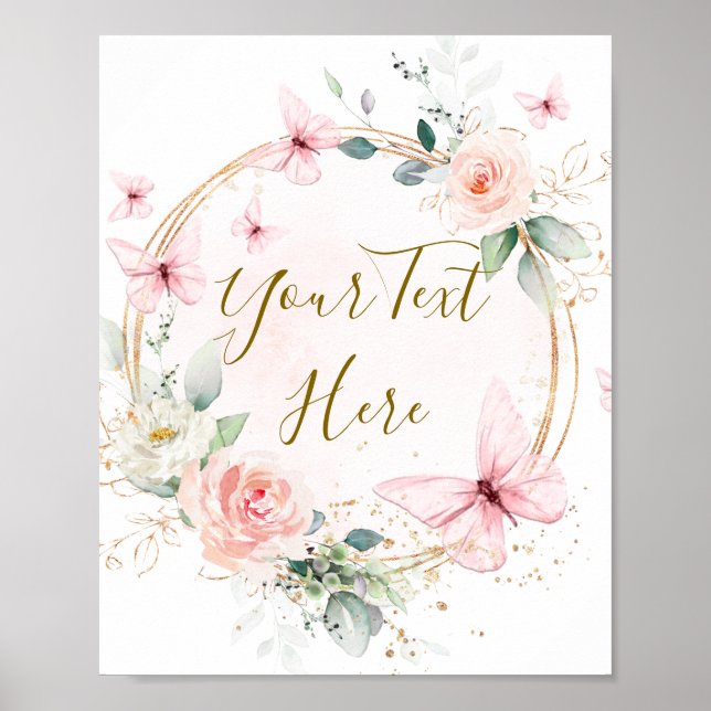 Butterfly Watercolor  Custom Sign (Front)