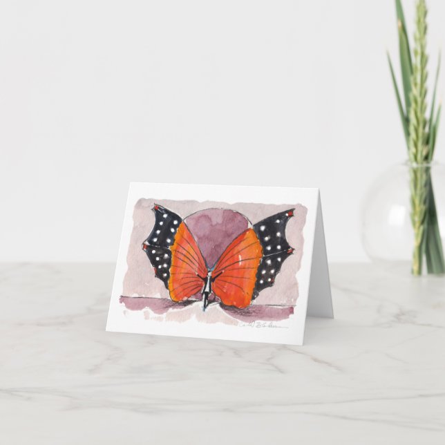 Butterfly Watercolor Folded Card (Front)
