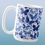 Butterfly Watercolor Indigo Blue Coffee Mug<br><div class="desc">Indigo navy blue and white watercolor butterfly painting.  Original art by Nic Squirrell.</div>
