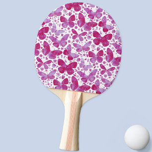 Butterfly Watercolor Magenta Pink Pattern Ping Pong Paddle