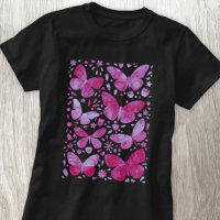 Butterfly Watercolor Magenta Pink T-Shirt