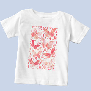 Butterfly Watercolor Pink Baby T-Shirt