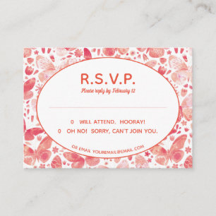 Butterfly Watercolor Pink Enclosure Card