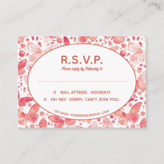 Butterfly Watercolor Pink Enclosure Card