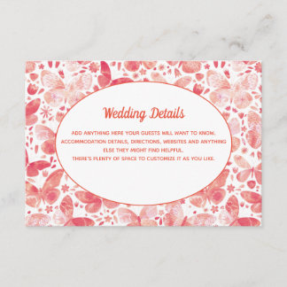 Butterfly Watercolor Pink Enclosure Card