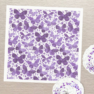 Butterfly Watercolor Purple Napkin