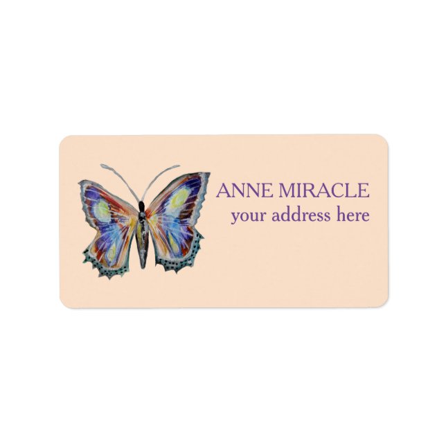 Butterfly watercolor Shipping Labels (Front)