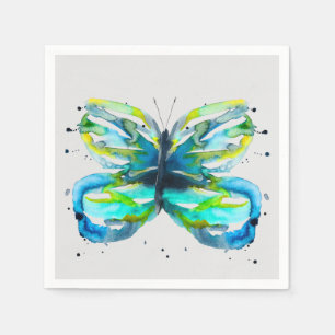 Butterfly watercolor whimsical watercolor napkin