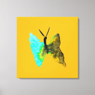 Butterfly watercolour aqua pretty canvas print