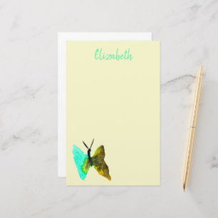 Butterfly watercolour aqua pretty stationery
