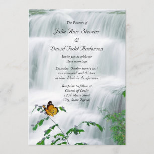 Butterfly & Waterfall Wedding Invitation