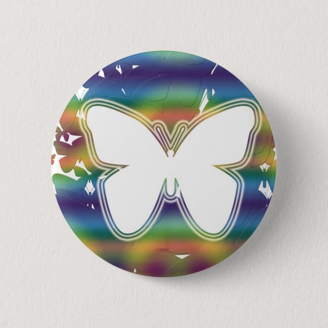 Butterfly waves 6 cm round badge (Front)