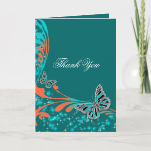 Butterfly wedding engagement anniversary thank you card