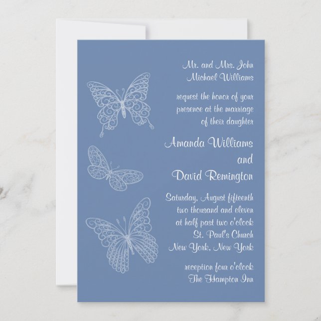 Butterfly Wedding Invitation (Front)