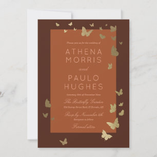Butterfly Wedding Invitation Terracotta Fall