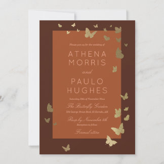 Butterfly Wedding Invitation Terracotta Fall