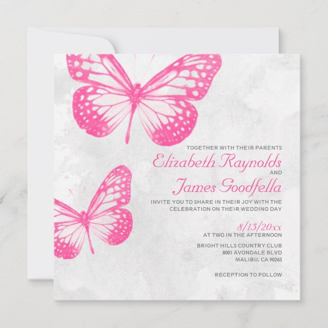 Butterfly Wedding Invitations (Front)