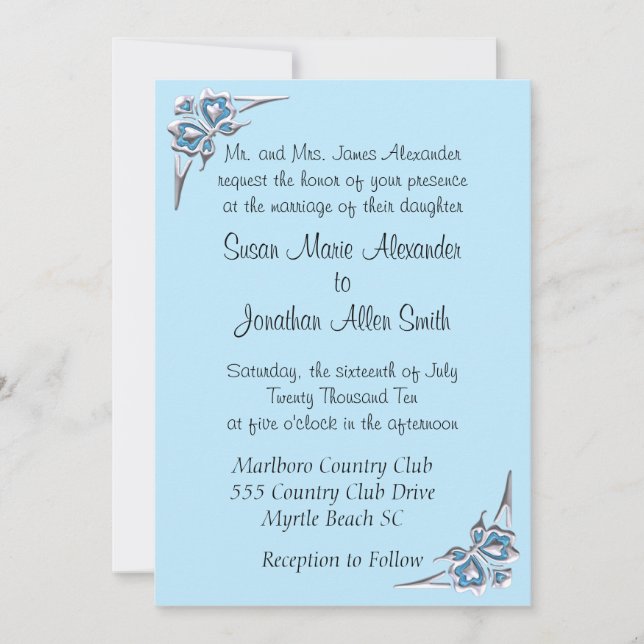 Butterfly Wedding Invitations (Front)