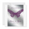 Butterfly Wedding Invite Sparkle Purple Silver