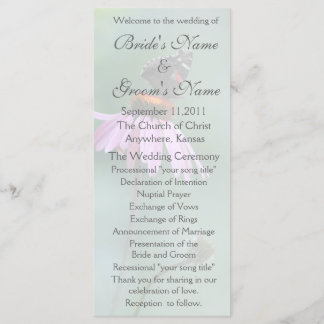 Butterfly Wedding Program /grey Programme