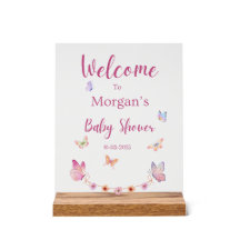 Butterfly Welcome Baby Shower Sign