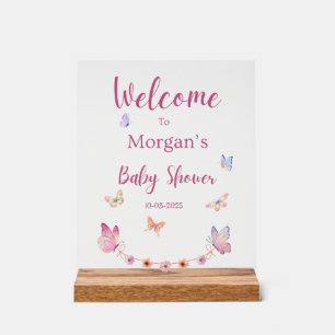 Butterfly Welcome Baby Shower Sign