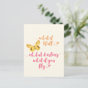 Butterfly What if I fall? - Inspirational Postcard