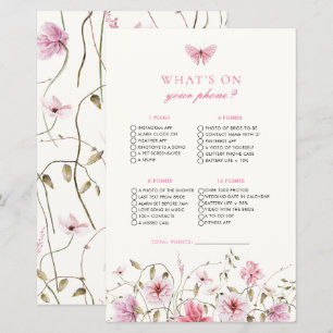 Butterfly What On Your Phone Bridal Shower Game